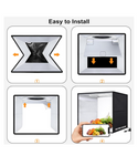 Caja de luz para fotografía de producto de 16 x 16 pulgadas (40 x 40 cm) con 120 LED y 6 telones de fondo