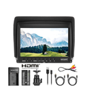 NEEWER F100 Monitor de campo HD IPS de 7” con batería NPF550 y entrada HDMI para cámaras DSLR