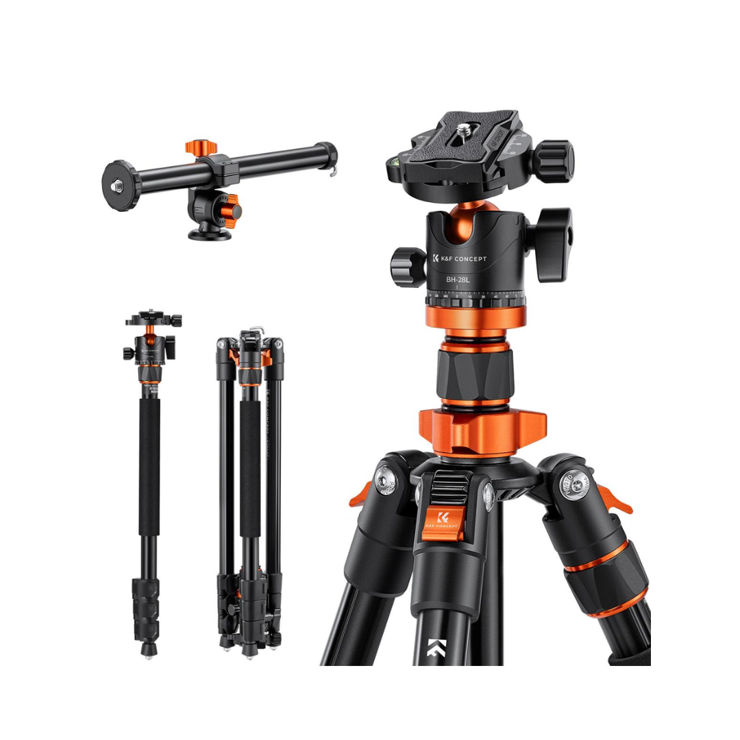 K&F Concept  Trípode réflex de 200 cm / 78.7" con columna central giratoria de 360°