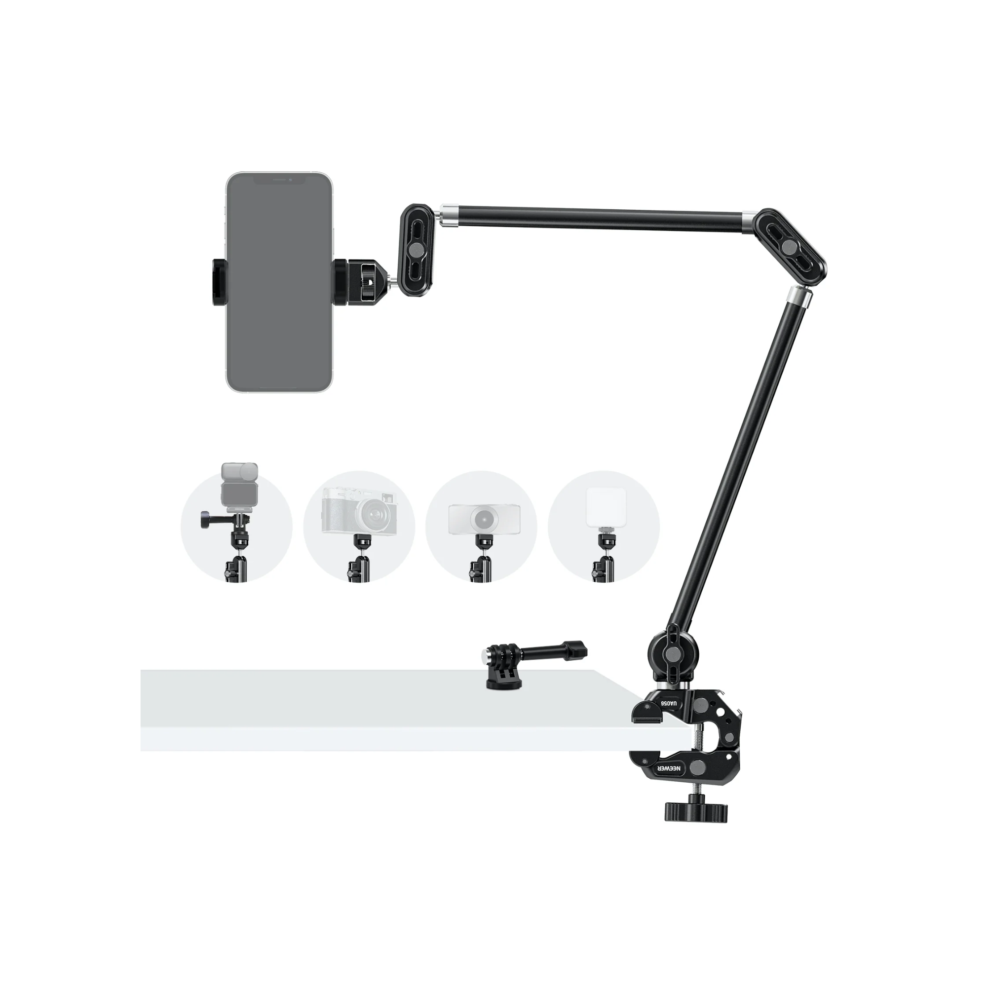 NEEWER UA056 Brazo mágico articulado de 30" / 76cm  con super abrazadera