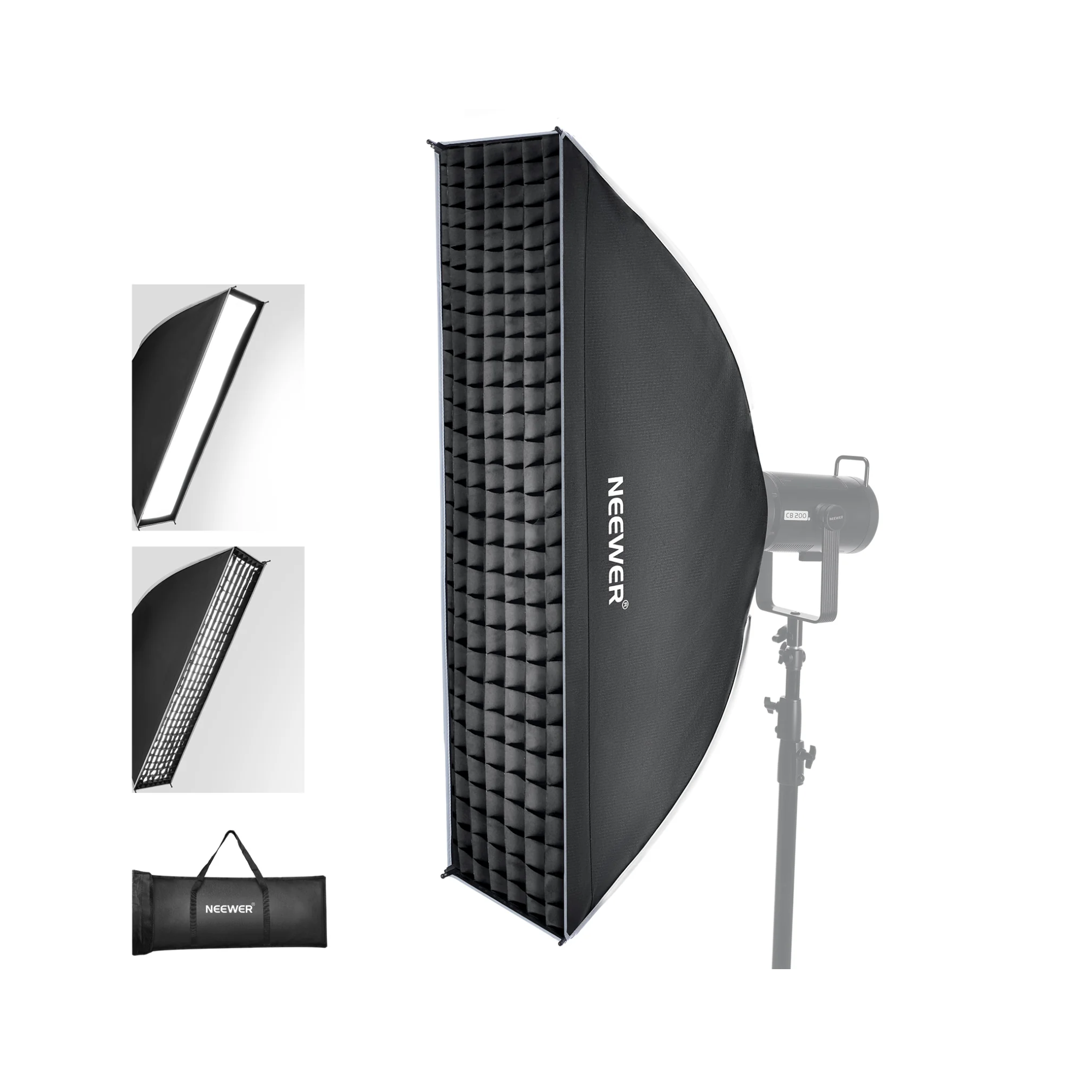 NEEWER NS94P Softbox rectangular 12" x 47"/30 x 120cm de liberación rápida