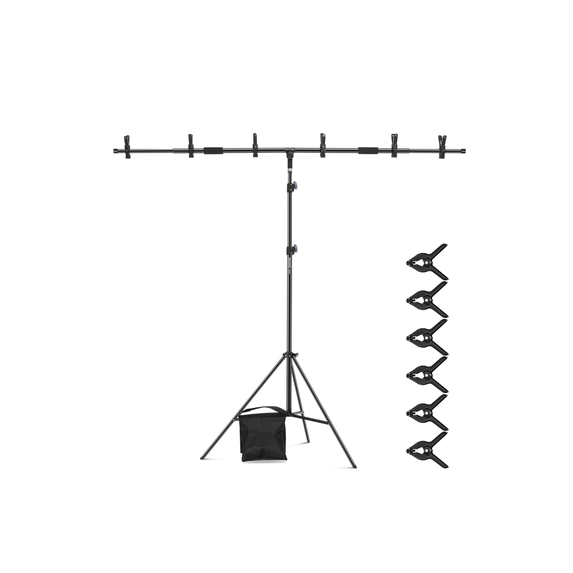 NEEWER NK005 Kit de soporte para fondo en forma de T integrado de 6.8 x 8.8 pies / 207 x 269 cm