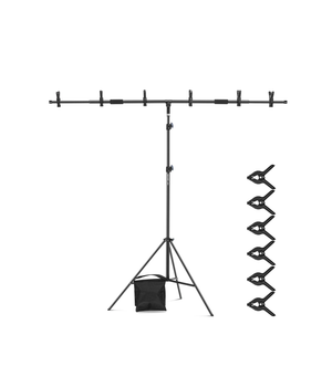 NEEWER NK005 Kit de soporte para fondo en forma de T integrado de 6.8 x 8.8 pies / 207 x 269 cm