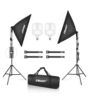 EMART Kit de iluminación Softbox, 20 x 28 pulgadas ( 50 x 71 cm ) / bombillos de 40 W