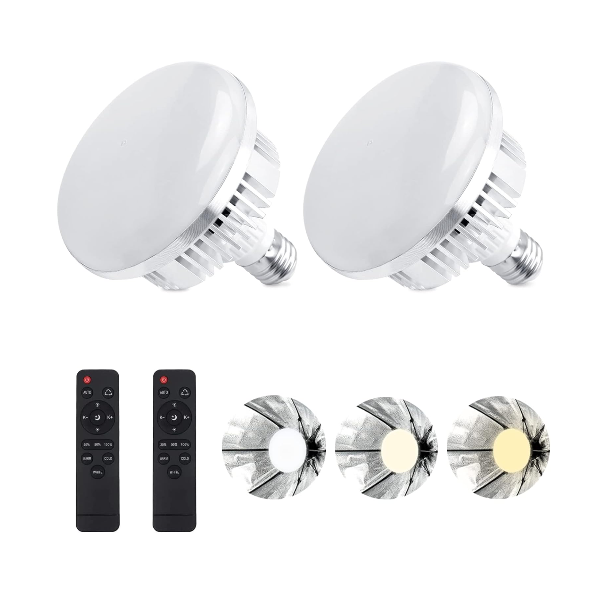 Skytex Kit de 2 bombillas LED tricolor regulables de 135 W