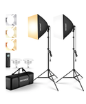 NEEWER NK103 Kit de iluminación Softbox de 24" x 24" / 60 x 60 cm, con bombillos de 45W a control remoto