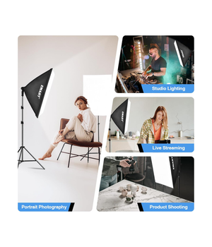 EMART Kit de iluminación Softbox, 20 x 28 pulgadas ( 50 x 71 cm ) / bombillos de 40 W