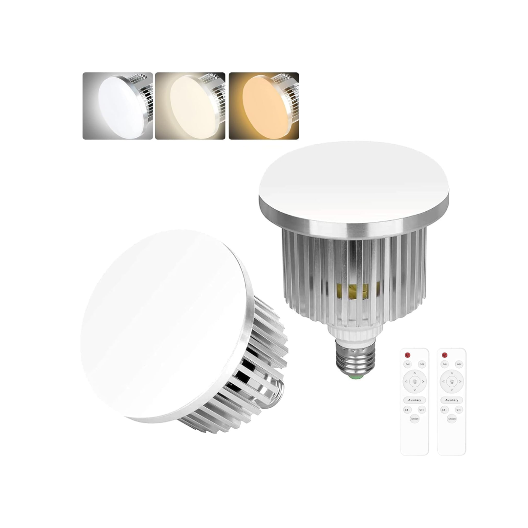 EMART Paquete de 2 bombillas LED E27 de 85 W para paraguas/softbox