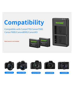 Neewer Paquete de 2 baterías de repuesto LP-E17 y cargador USB dual