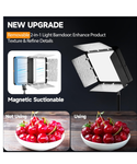 EMART Kit de luz de video LED con soporte para teléfono y barndoor de 2800-7000K