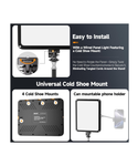 EMART Kit de luz de video LED con soporte para teléfono y barndoor de 2800-7000K