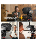NEEWER Basics X12B Teleprompter elevable de aleación de aluminio de 12 pulgadas