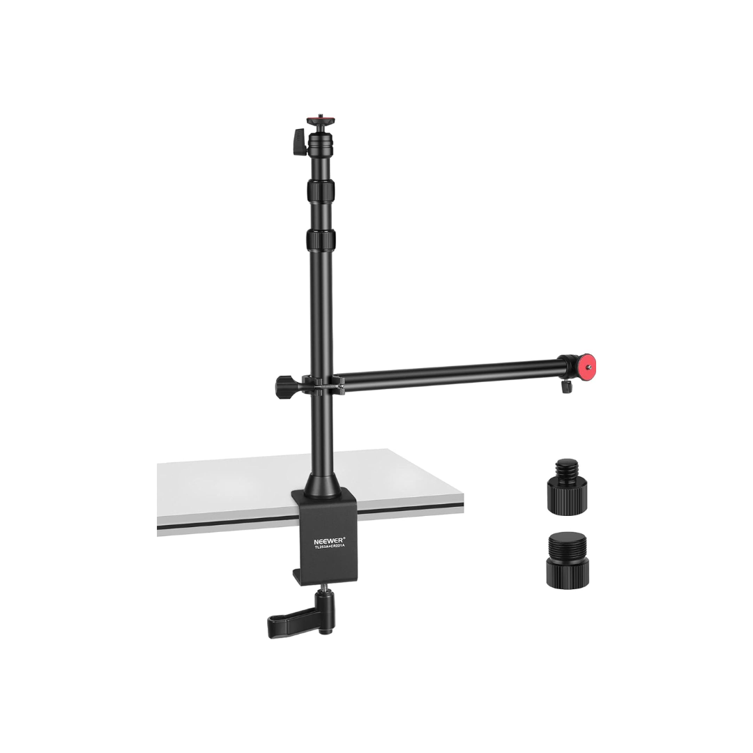 NEEWER TL253A+CR221A Soporte de escritorio para cámara con brazo de montaje y cabeza de bola de 1/4"