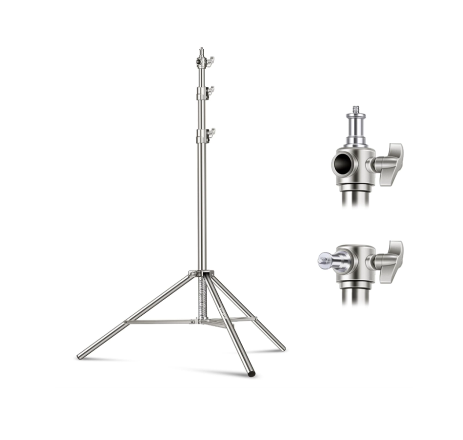 Neewer ST300-S – Soporte de Luz de Acero Inoxidable de 118" (300 cm)