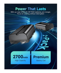 FirstPower Paquete de 2 baterías NP-F550 y cargador USB de doble ranura compatible con Sony