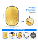 NEEWER RF-1510 Reflector de luz 5 en 1 de 100 x 150 cm
