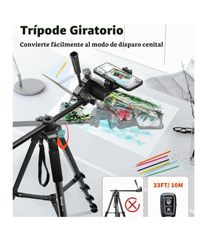 Trípode de 75" para Teléfono, Cámara y Proyector NINEIGH CT190
