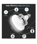 EMART Paquete de 2 bombillas LED E27 de 85 W para paraguas/softbox