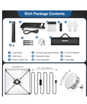 EMART Kit de iluminación Softbox, softbox de 16 x 16 pulgadas, bombillas LED 3000K-6000K