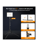 EMART Kit de luz de video LED con soporte para teléfono y barndoor de 2800-7000K