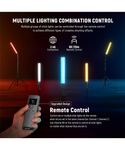 NEEWER Vara de Luz LED para Video Mejorada y Kit de Control Remoto 2.4G, Paquete de 2 Luces de Mano Regulables 3200K~5600K CRI97