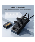 K&F CONCEPT Paquete de 3 baterías LP-E17 y cargador LCD de 3 ranuras