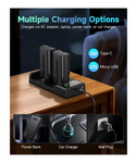 FirstPower Paquete de 2 baterías NP-F550 y cargador USB de doble ranura compatible con Sony