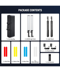 NEEWER Vara de Luz LED para Video Mejorada y Kit de Control Remoto 2.4G, Paquete de 2 Luces de Mano Regulables 3200K~5600K CRI97