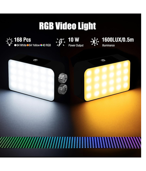 EMART Luz de cámara LED RGB de 2600 mAh, 13 efectos de iluminación  2500 K-7000 K