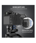 NEEWER GM34 Kit de placa de liberación rápida tipo Arca, adaptador de montaje de cámara DSLR de cuatro ranuras laterales compatible con Arca Swiss, roscas de 1/4 pulgadas y 3/8