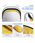 NEEWER RF-1510 Reflector de luz 5 en 1 de 100 x 150 cm