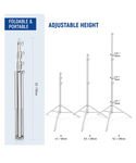 Neewer Soporte de luz de acero inoxidable de 9.2 pie /280 centímetros