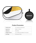 NEEWER RF-1510 Reflector de luz 5 en 1 de 100 x 150 cm
