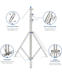 Neewer Soporte de luz de acero inoxidable de 9.2 pie /280 centímetros