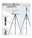 Trípode de 75" para Teléfono, Cámara y Proyector NINEIGH CT190