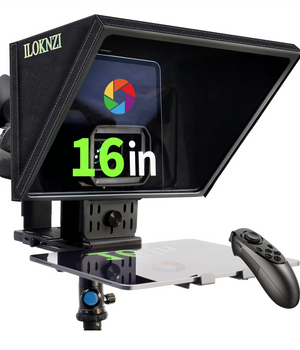 ILOKNZI Teleprompter elevable grande de 16 pulgadas con control remoto