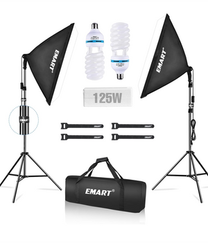 EMART Kit de iluminación Softbox, 20 x 28 pulgadas / bombillos de 105 W