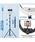 Aro de luz de 22 pulgadas con trípode de 75 pulgadas