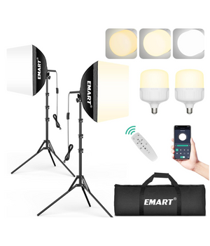 EMART Softbox Kit de iluminación para fotografía de 16 x 16 pulgadas