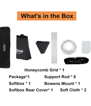 Godox  Softbox Octagonal de 37" con Montura Bowens y Honeycomb Grid para Monolight Photo Studio Iluminación estroboscópica