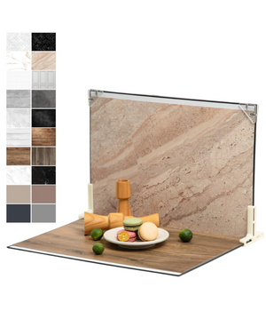Tablero para fotografía de producto (tamaño 16 x 11.5 pulgadas) con 10 piezas de 20 patrones de fondo.