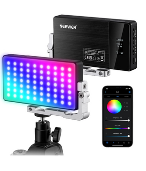 NEEWER mini Luz de video RGB SL90, 2500-10000K CRI97+ y control de 2.4G con batería de 4300 mAh