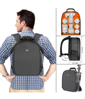 NEEWER Mochila para cámara DSLR color negro con interior NARANJA