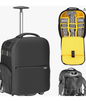 NEEWER NW-8903 Mochila con ruedas 2 en 1 para cámara DSLR y accesorios - Compartimento acolchado, desmontable y antigolpes