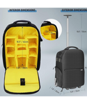 NEEWER NW-8903 Mochila con ruedas 2 en 1 para cámara DSLR y accesorios - Compartimento acolchado, desmontable y antigolpes
