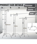 Soporte C con brazo de pluma, soporte de luz de fotografía resistente, kit de soporte en C de acero inoxidable de 10.8 pies, pluma de 4.2 pies para cámara de luz de estudio y reflector