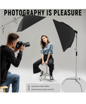 Soporte C con brazo de pluma, soporte de luz de fotografía resistente, kit de soporte en C de acero inoxidable de 10.8 pies, pluma de 4.2 pies para cámara de luz de estudio y reflector