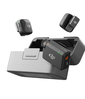 DJI Mic Mini (2 TX + 1 RX + estuche de carga), micrófono inalámbrico Lavalier para iPhone/cámara/Android, ultraligero
