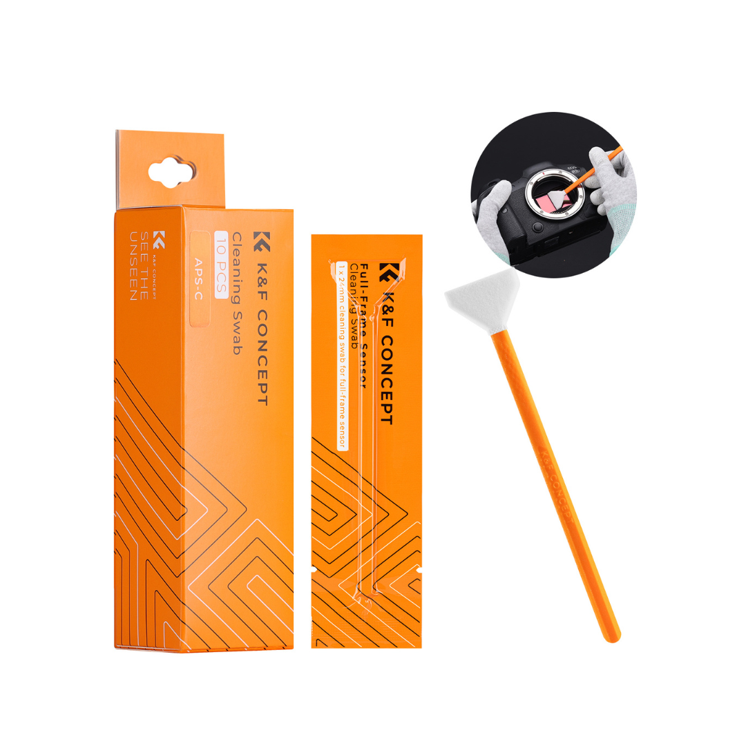 K&F Concept SKU.1698 Kit de limpieza de sensores Full Frame de 24 mm (10 piezas)