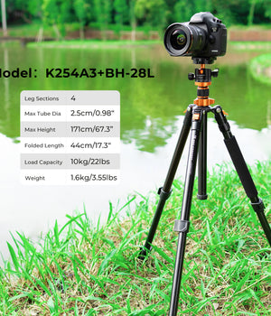 K&F Concept  171cm / 67.3" Trípode réflex con cabeza de bola
